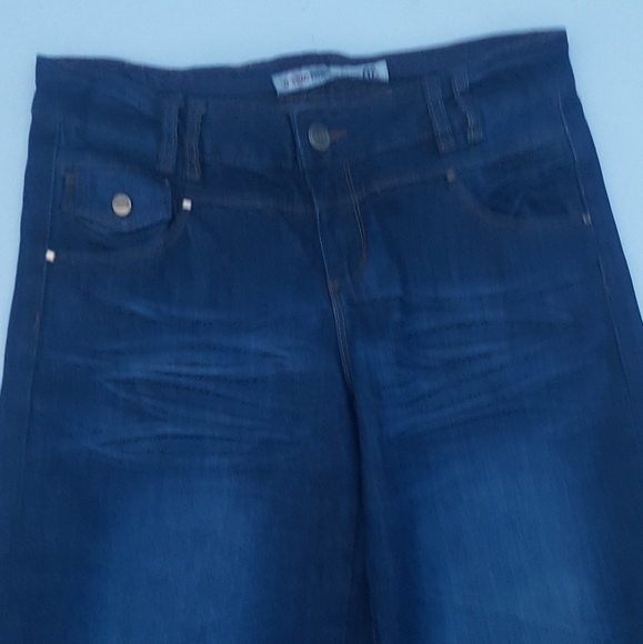 Womens Wide Leg Jeans D-Stiag Cotton Low Rise Blue - Picture 4 of 6